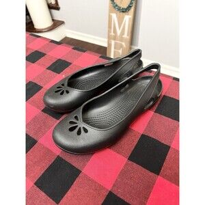 Crocs Kadee Ballet Flats Slip On Black Closed Toe Comfort Shoes Women’s Size 7